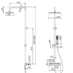 Thermostatisches Aufputz-Duschset in Chrom, geliefert als Komplettset mit Handbrause, Gleitstange und Brauseschlauch. Teil der Lugano Serie aus massivem Messing, in 6 Farben erhältlich und mit 5 Jahren Garantie.